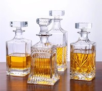 Hoogwaardige 500ML kristallen glazen karaf met luxe klassiek design, aangepaste logo voor whisky, wijn, als cadeau