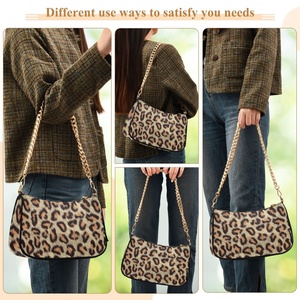 Custom Leopard Print Good Quality Shoulder <b>Small</b> Bag Women's Messenger Chain Sling Bag - Product Image 5