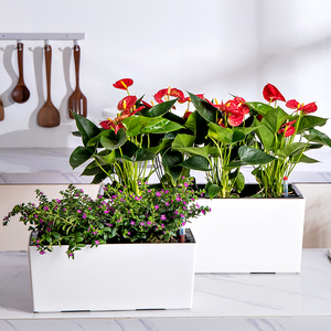 BRICE Pots de jardin suspendus, pots carrés auto-arrosants pour plantes d'intérieur, bac à jardin surélevé en PVC vinyle plastique - Product Image 3