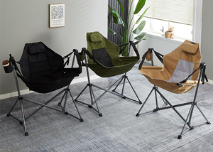Fauteuil à bascule léger et portable pour le camping en plein air, chaise suspendue respirante, chaise lune pliable, mobilier d'extérieur - Product Image 4