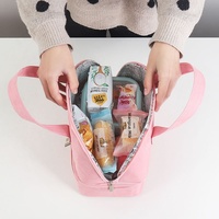 Sac isotherme pour déjeuner à deux niveaux avec intérieur réfléchissant, idéal pour les pique-niques, les voyages et la préparation des repas