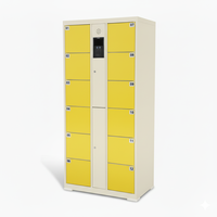 Casier intelligent sécurisé assemblé avec lecteur d'empreintes digitales, code PIN, carte à puce, reconnaissance faciale pour un stockage sécurisé à accès multiple