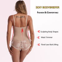 Body sculptant en dentelle pour femme, avec soutien-gorge à armatures, effet ventre plat, serre-taille post-partum, bretelles réglables, respirant et gainant