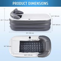 Baignoire à glace gonflable rectangulaire moderne en PVC, pliable et autoportante, pour spa et immersion