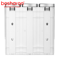 Usine Hôtel Conception Unique En Plastique ABS Verrouillable Manuel Douche Shampooing 500ml * 3 Chambre Montage Mural Distributeur De Savon Liquide Bouteille