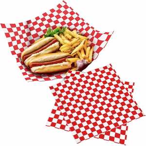Papel de Revestimiento Americano a Cuadros Rojos, Absorbente de Aceite, Antiadherente, para Papas Fritas, Alitas de Pollo, Pizza, Hamburguesas, Pollo - Product Image 1