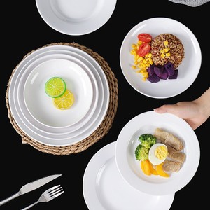 Assiette Ronde A5 en Mélamine Écologique Blanche, <span class=keywords><strong>Vaisselle</strong></span> d'Extérieur en Plastique, <span class=keywords><strong>Vaisselle</strong></span> et Assiettes Économiques et Élégantes, Meilleures Ventes - Product Image 4