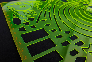 Regla de Transporte DF 81 para Estudiantes de Vuelo, Herramienta Manual Promocional con Plantilla para Dibujo de Varias Figuras Geométricas - Product Image 2