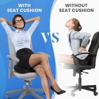 Coussin de siège en mousse à mémoire de forme - Amovible et lavable pour chaise de bureau, siège de voiture, avion, gradins, bureau - Soulagement de la douleur pour les longues périodes assises
