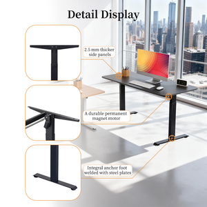 Sang trọng hiện đại bàn văn phòng thông minh nội thất văn phòng máy tính đứng lên bàn điện có thể điều chỉnh chiều cao bàn khung cho Máy Trạm - Product Image 5