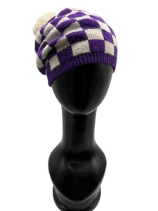 Calidad Superior 60% Lambas Lana 20% Angora 20% Nylon Boina a cuadros Stock Gorro adulto 56-58Cm - Product Image 3