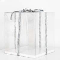 Boîte à gâteau transparente en plastique de luxe pour anniversaire, vente en gros 2024, 10*12*12 cm de hauteur