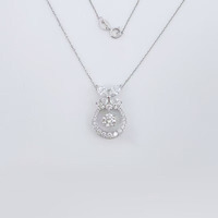 Collana con Pendente in Oro Bianco 18K con Diamante Coltivato in Laboratorio, Charm a Cuore Pulsante a Forma di Farfalla, Gioielli Raffinati da Donna, Catene alla Moda Regolabili