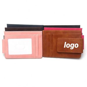 Anti-magnetic Clip Thin Suction Clasp Magnetic Snap Business Bank <b>Card</b> <b>Holder</b> Multiple <b>Card</b> Slots Portable Small Wallet - Product Image 1