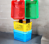 Caisses en plastique robustes pour légumes et tomates, grandes caisses de récolte et de stockage pour fruits et légumes