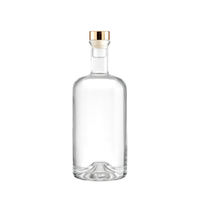 Bouteilles en verre de vodka à fond concave de haute qualité Belles bouteilles de whisky avec une forme élégante en gros