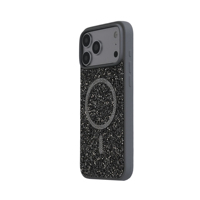 Funda Magnética Holográfica con Purpurina para Teléfono, TPU+PC 360 °   Funda Antihuellas con Brillantes para iPhone 17 Pro Max para Mujer