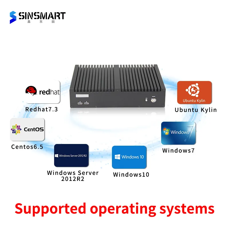 SINSMART Q170 komputer desktop tertanam tanpa kipas industri mini pc mendukung 6USB
