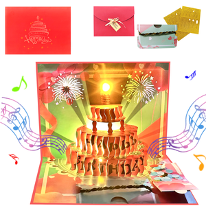 Tarjetas <span class=keywords><strong>de</strong></span> felicitación <span class=keywords><strong>de</strong></span> <span class=keywords><strong>feliz</strong></span> <span class=keywords><strong>cumpleaños</strong></span>, fuegos artificiales, pastel emergente que se puede soplar con luz y música, tarjeta <span class=keywords><strong>de</strong></span> nota en blanco y caja <span class=keywords><strong>de</strong></span> regalo - Product Image 5