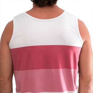 Débardeur Homme Uni en Coton Tissé 100% Respirant Écologique Séchage Rapide Style Hip-Hop Col Rond Blanc Rose Décontracté avec Poche - Product Image 5