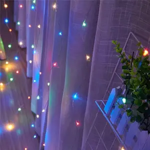 圣诞主题发光二极管3D幻觉夜灯浪漫独角兽冰柱窗帘仙女串灯生日派对情人节