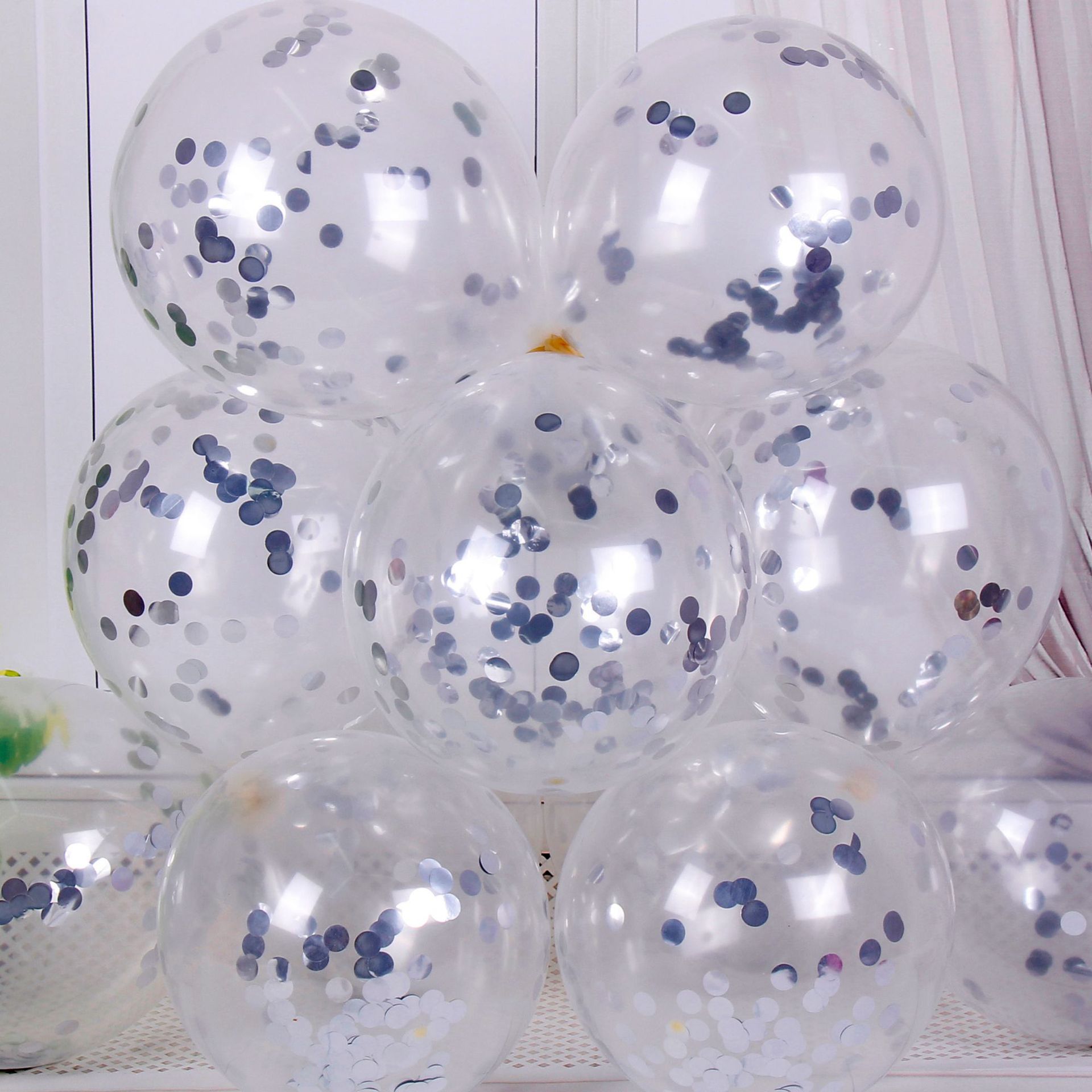 12 pulgadas lentejuelas globo plata