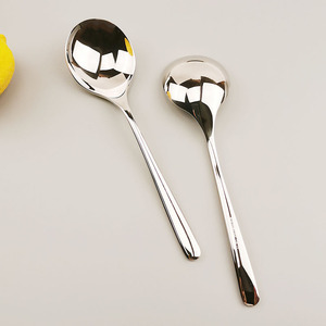 Cao Cấp Gương Kết Thúc Nặng 304 Thép Không Gỉ Bữa Ăn Tối Súp Thìa Trọng Lượng Vòng Flatware Set Muỗng - Product Image 3