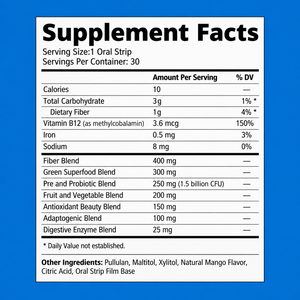 Tiras Orales Probióticas con Vegetales Verdes, Mezcla de Superalimentos Verdes, Favorece la Salud Intestinal, la Digestión y la Energía Natural - Product Image 6