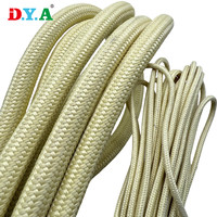 Corde en fibre d'aramide jaune haute résistance, ignifuge, résistante au feu, tressée, pour l'industrie minère, l'escalade en extérieur