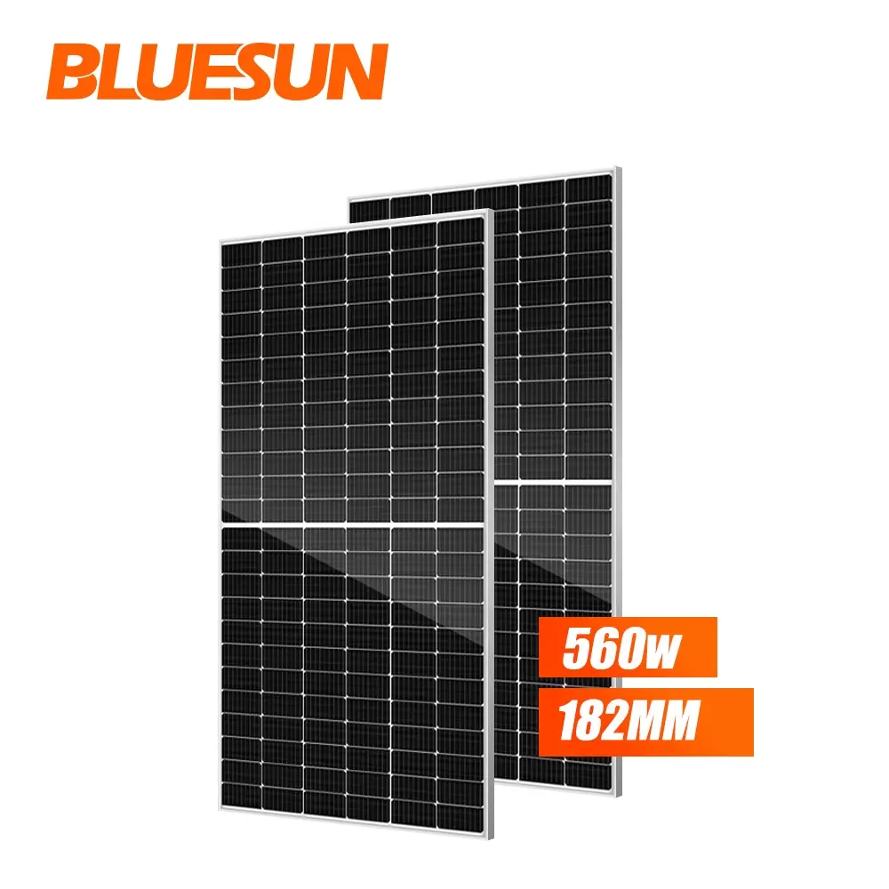 Bluesun nuevos productos 560 w placa सौर medio corte मोनो 540 550 560 w paneles solares सूडान अधिकतम सौर पैरा यूएसओ घर