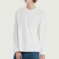 Haute qualité 300 Gsm 100% coton T-shirt personnalisé unisexe goutte épaule à manches longues T-Shirt surdimensionné Style décontracté pour hommes