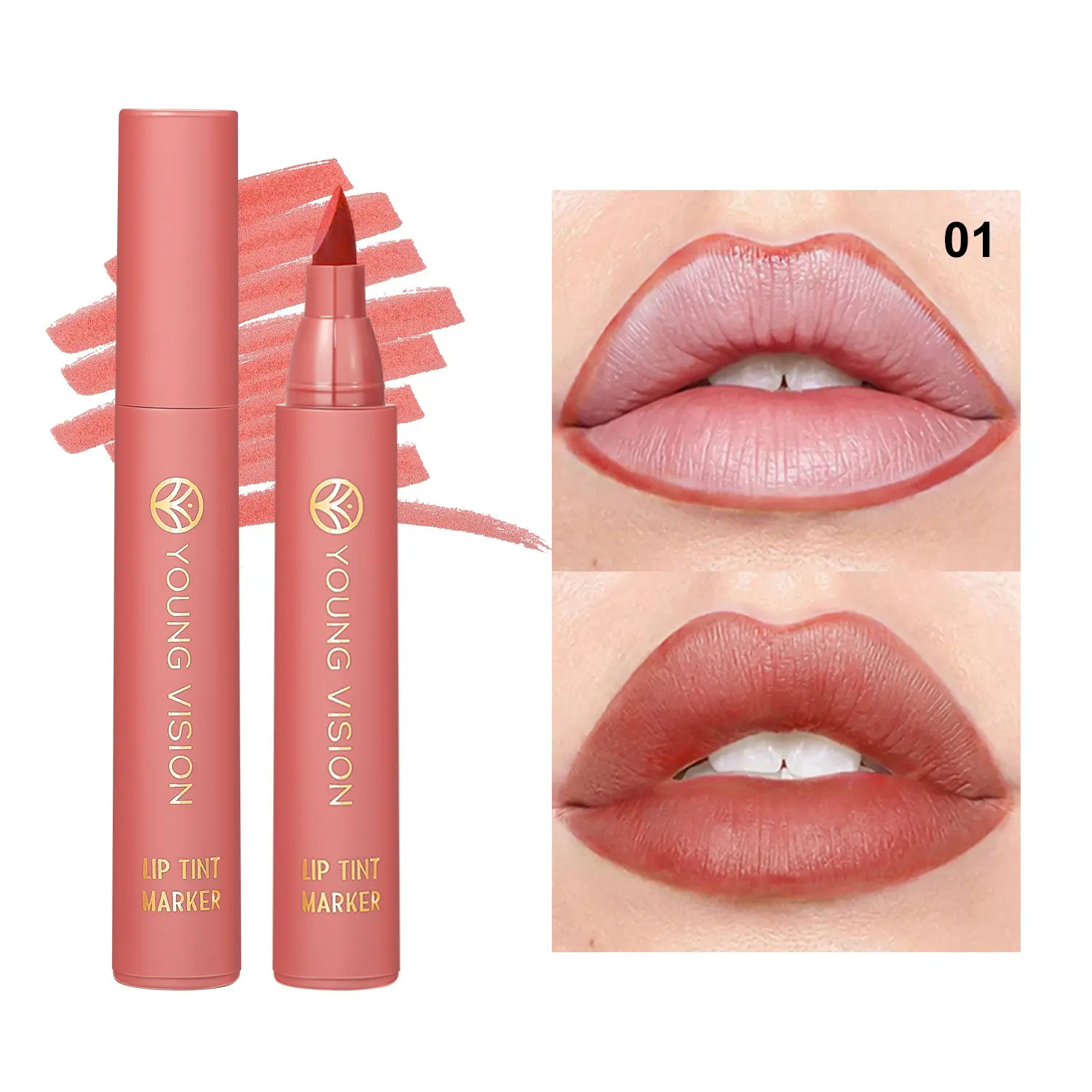 Free sample wholesale 6-color lip liner matte gloss not easy to stick cup lip balm