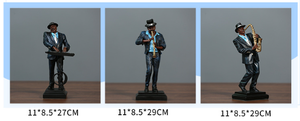Figuras de Resina Personalizadas de Banda de <span class=keywords><strong>Jazz</strong></span>, Juego de 3 Estatuas de Músicos Afroamericanos para Decoración de Bar en Casa - Product Image 3
