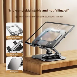 Giá đỡ điện thoại và máy tính bảng bằng nhôm xoay đa năng, có thể gập lại, xoay 360 độ, di động, dùng được cho <span class=keywords><strong>iPad</strong></span> - Product Image 3