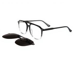 Nouvelles lunettes de soleil classiques en acétate de designer, lunettes de soleil à clip magnétique bicolores, montures de lunettes de soleil unisexes, lunettes de soleil de luxe - Product Image 3