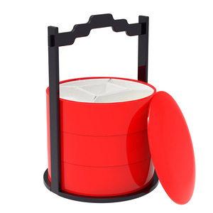 Chinese-Style Multi-Layered Round <b>Lunch</b> <b>Box</b> With Compartments For Food Storage And Portable Use - Product Image 4