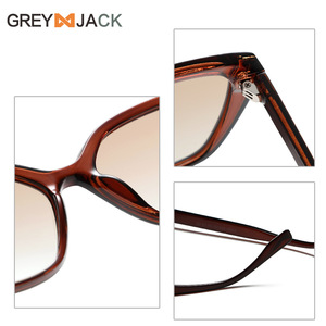 Gafas de Sol Cat Eye Grises con Marco Marrón Tr90, Lentes Polarizadas, Protección UV400 para Mujer, Gafas de Sol Modernas - Product Image 3