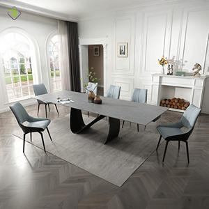 Set <span class=keywords><strong>Tavolo</strong></span> <span class=keywords><strong>da</strong></span> Pranzo <span class=keywords><strong>da</strong></span> <span class=keywords><strong>Cucina</strong></span> in Metallo con 4 Sedie, <span class=keywords><strong>Tavolo</strong></span> <span class=keywords><strong>da</strong></span> <span class=keywords><strong>Cucina</strong></span> Rettangolare <span class=keywords><strong>Allungabile</strong></span> Moderno con Piano in Ardesia per Uso Commerciale - Product Image 3