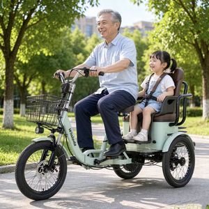 Batterie au lithium 48V 15Ah, tricycle électrique pliable à 3 roues, 18 pouces, 2 places, assistance au pédalage, moteur sans balais, 3 vitesses, frein à disque en acier - Product Image 4