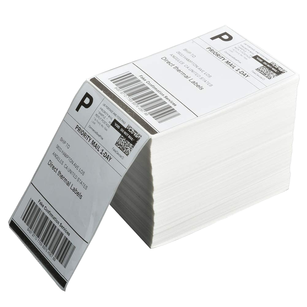 Hot Sale Waterproof Oilproof Black Custom Paper Adhesive Thermal UV Printed Die Cut Logo Print Sticker Rolls Shipping Labels