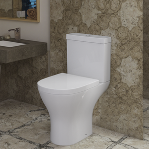 Baño de baño Euro cerámica Baño <span class=keywords><strong>Vater</strong></span> Sin montura Confort Altura Hogar Soporte WC Cierre suave Asiento inodoro y lavabo ser - Product Image 4