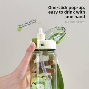 Gobelet à eau de grande capacité en Tritan avec paille Xile pour hommes, femmes et étudiants, portable - Product Image 2