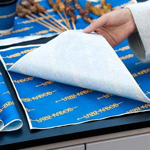 Custom Logo Printed Food Grade Greaseproof PE Coated Biodegradable Eco-Friendly Kebab BBQ Shawarma Burger Pizza Bread Wrapping - Product Image 1