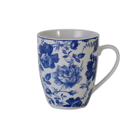 Service de table en céramique bleu floral de haute qualité, design personnalisé, assiettes, bols, tasses pour la maison, restauration haut de gamme
