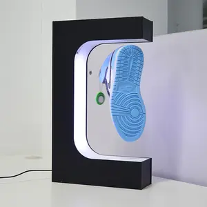 2019 New Innovative Product Wholesale LED Light Levitation Magnetic Rotating Floating Shoe Display Device Stand Rack For Gifts