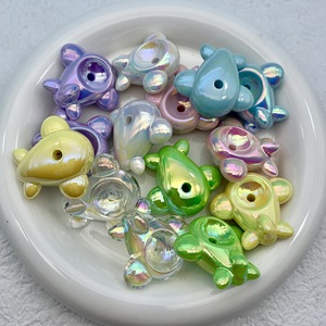 Perles en acrylique en forme d'avion, grande taille, plaquées, trou vertical, accessoires de bijoux DIY pour chaîne de téléphone, ornement de voiture - Product Image 1