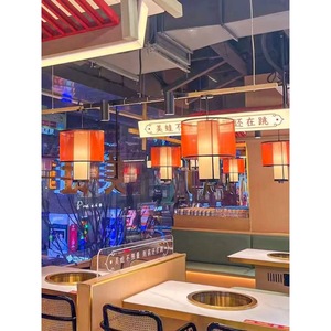 New Chinese Style Leather Pendant <b>Light</b> Round E27 Bulb Base For Restaurant Hotel <b>Dining</b> Room Ceiling Lamp - Product Image 5