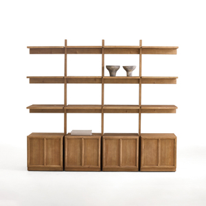 Solid Wood Living Room Vintage Decorative Storage Shelving <strong>Unit</strong> and Bookcase, Featuring a Reclaimed <strong>Pine</strong> Veneer Finish - Product Image 1