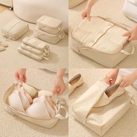 YOUK Modern Zipper Closure Travel Storage Packing Cubes Tas Penyimpanan Perjalanan dengan Ritsleting Tahan Lama untuk Pakaian Dalam dan Pakaian, Portabel untuk Perjalanan