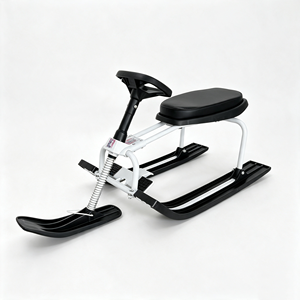 Luge en métal pour une personne avec commande <span class=keywords><strong>de</strong></span> direction, structure amortissante, jouet d'hiver pour enfants et adultes pour la montagne - Product Image 5
